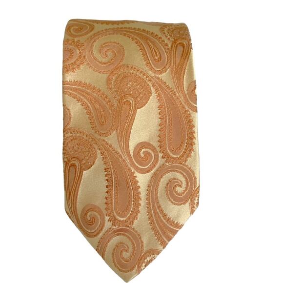 Hugo Boss Other - Hugo Boss Vintage Gold Paisley 100% Silk Tie
